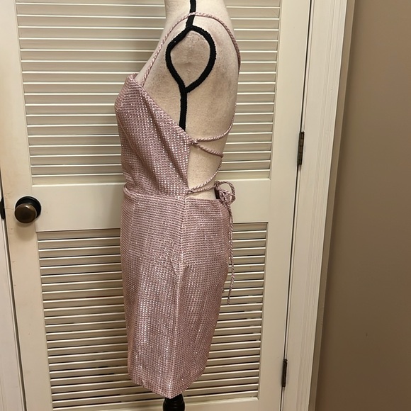 Lulus Earned Your Win Metallic Lace-Up Mini
Dress in Pink, Size Medium, NWT - Picture 12 of 17